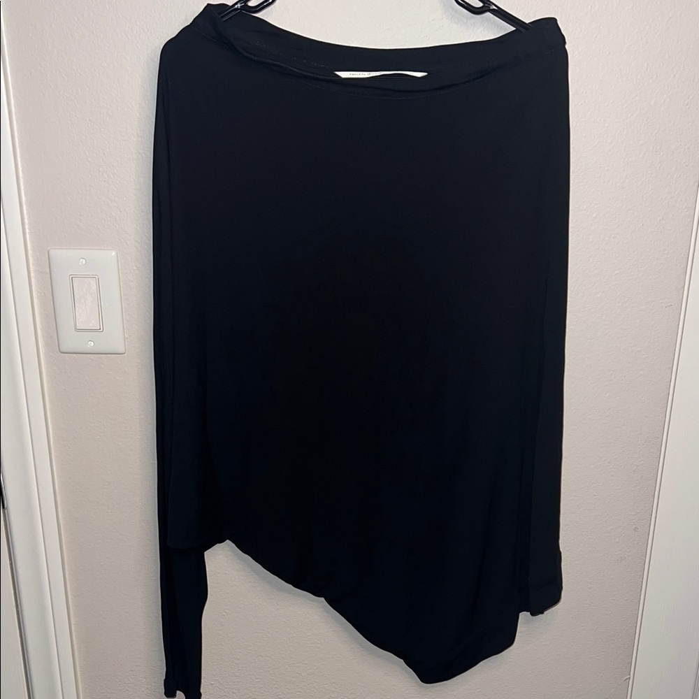 Cynthia Vincent One Sleeve Black Top